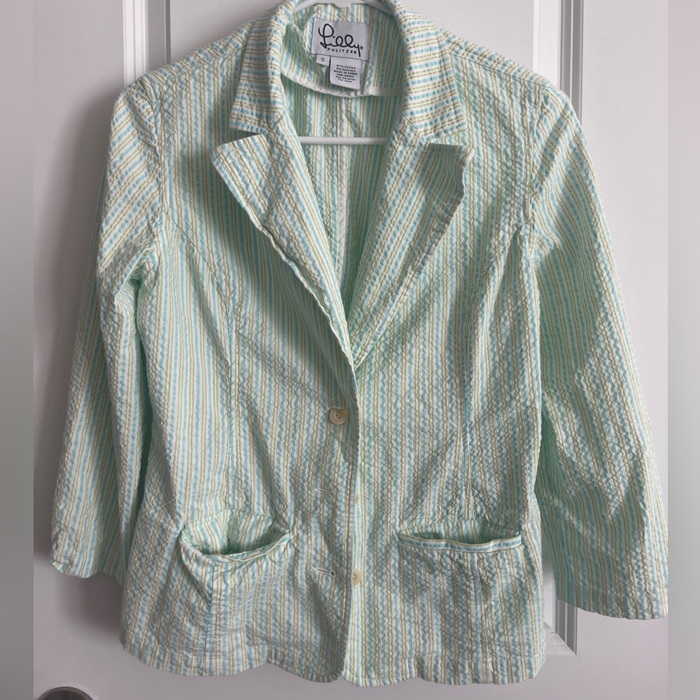 Small Vintage Lilly Pulitzer Seersucker Blazer